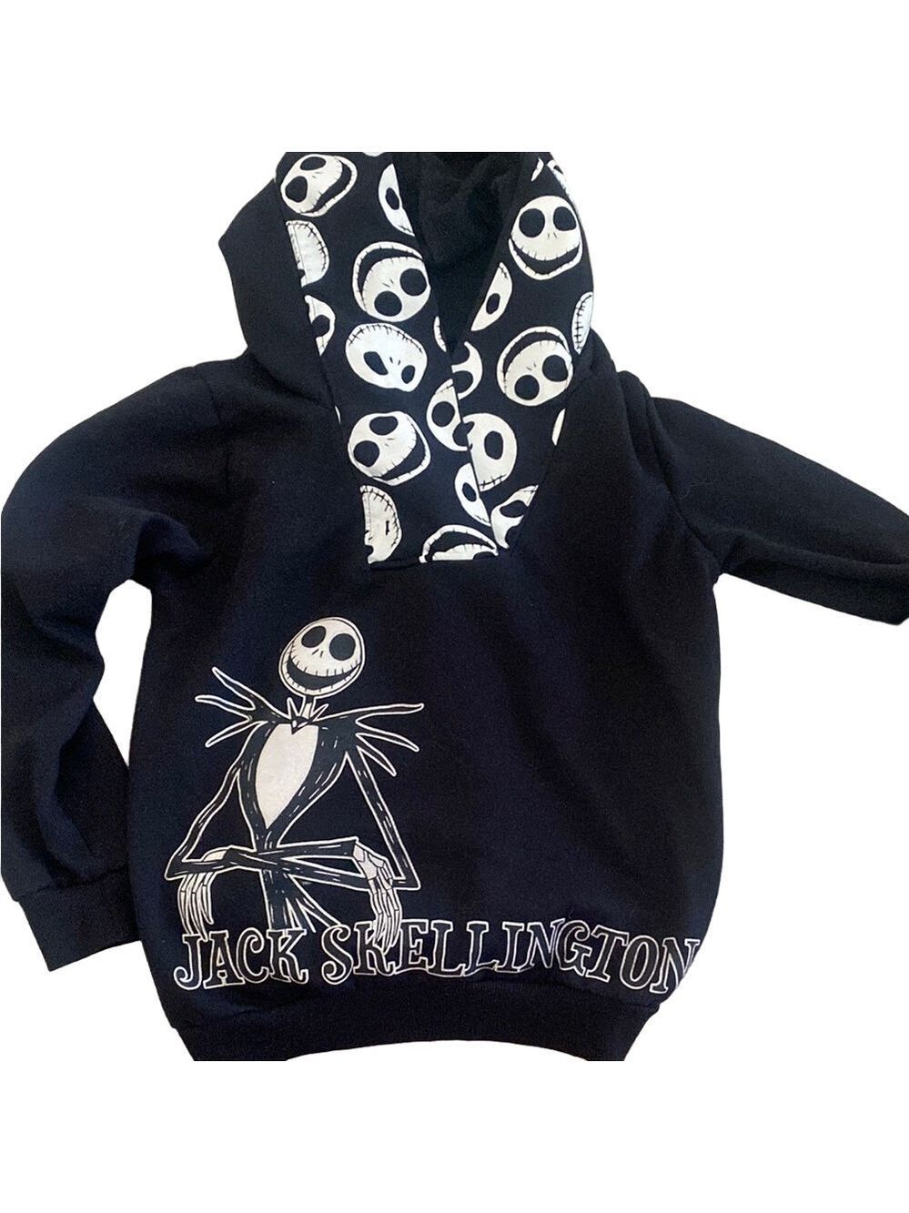 Disney Jack Skellington Black Crewneck Sweatshirt Med 10-12